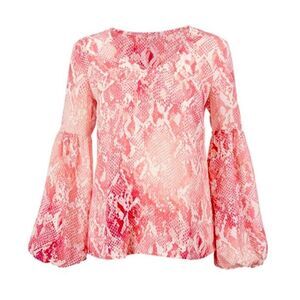 CAbi Pink Snake Print Blouse